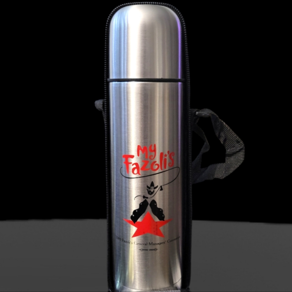New! Stainless steel vacuum Flask (thermos) with carry storage bag